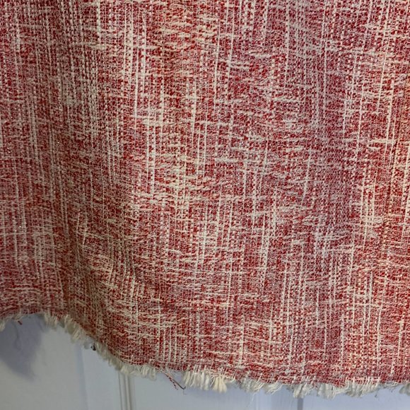 2B.Rych Tweed Sheath Dress Women's Size 12 Pink Spring Ruffled Detail Fringe Hem - Picture 8 of 8